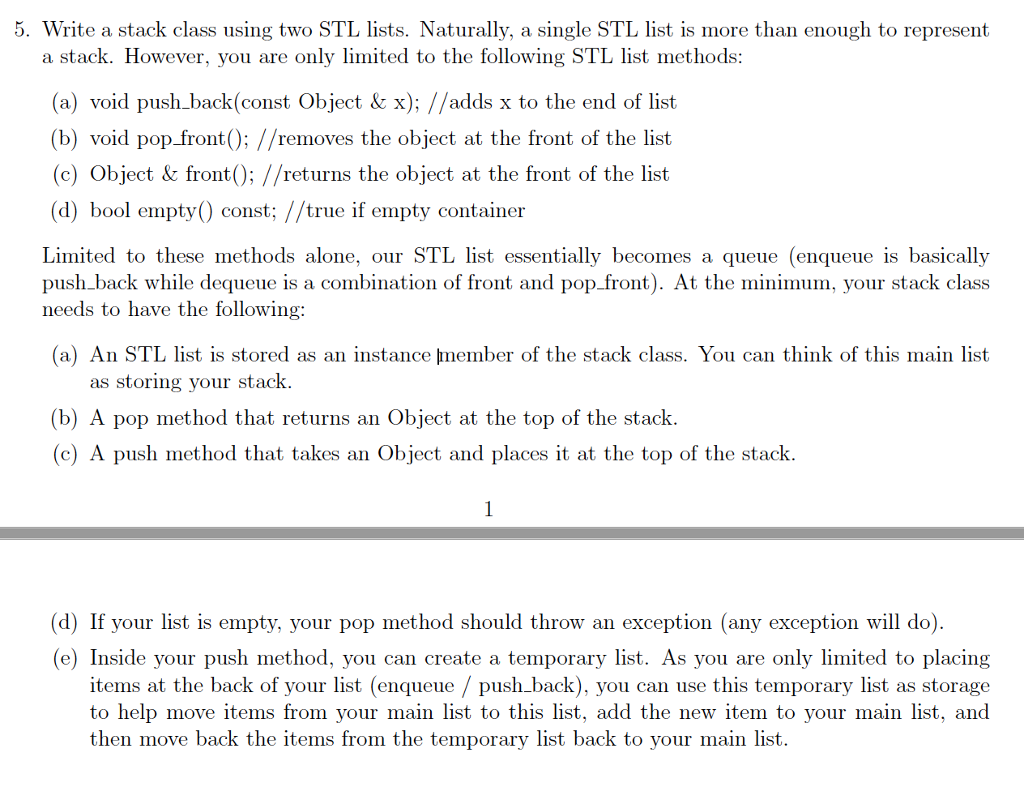 Please use c++ and make sure to test the stack in the