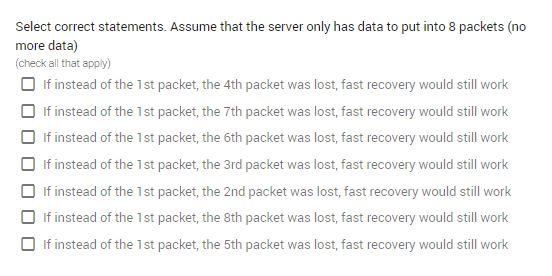  Select correct statements. Assume that the server only has data to
