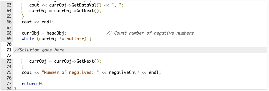 IntNode* nextLoc = nullptr); 8 void InsertAfter(IntNode* nodeLoc); 9 IntNode* GetNext(); 10