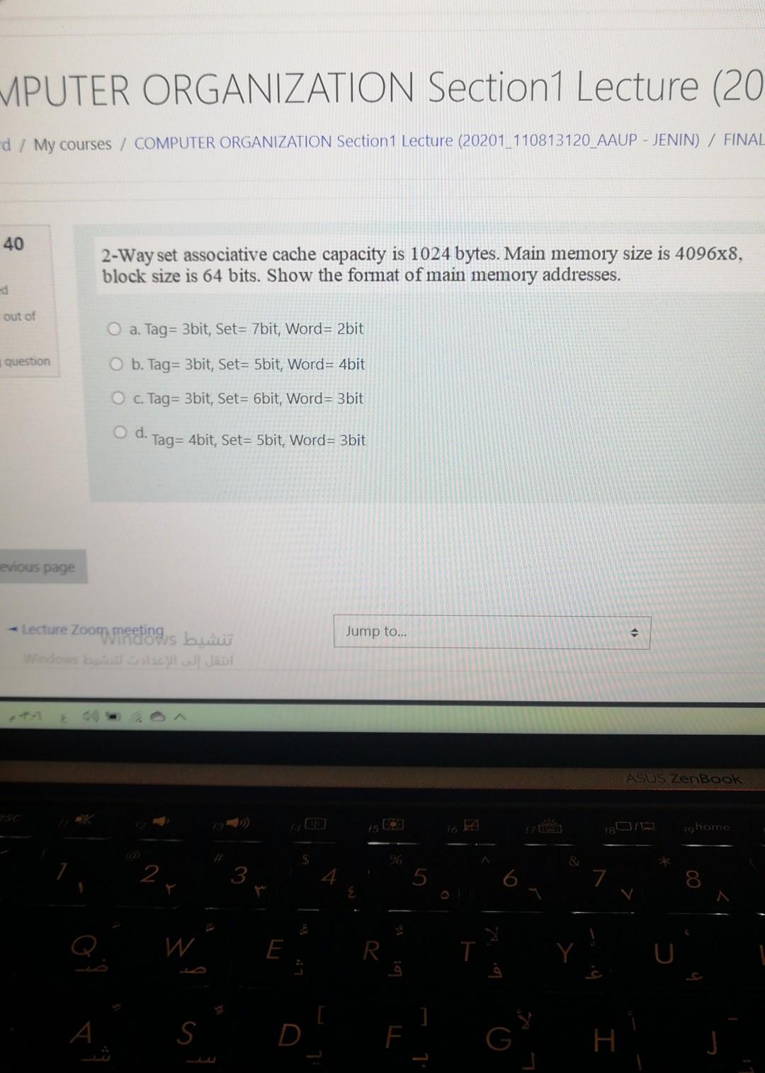  MPUTER ORGANIZATION Section1 Lecture (20 d / My courses / COMPUTER