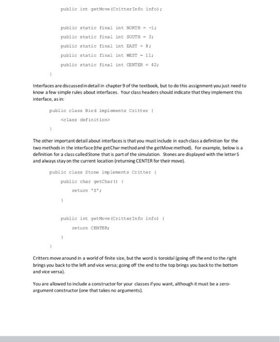 2 This assignment will give you practice with defining classes. You are