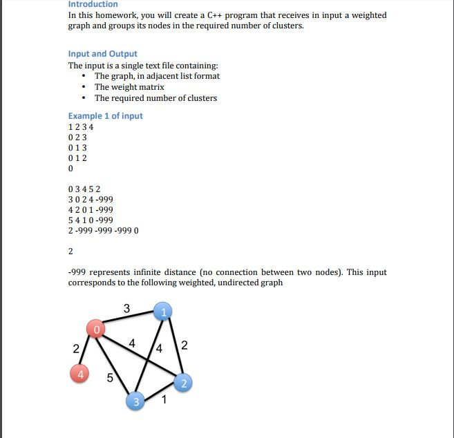  Introduction In this homework, you will create a C++ program that