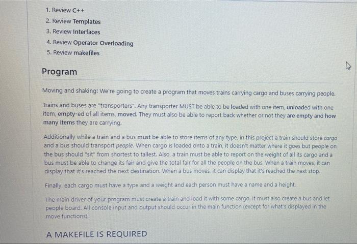I JUST NEED MAIN.cpp, TRAIN.CPP, TRAIN.h, BUS.cpp and BUS.H** The train .h