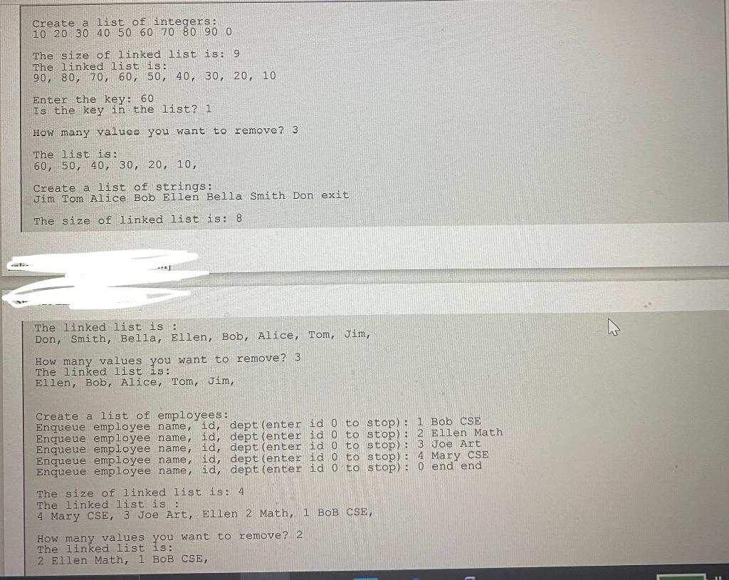 In C++ I provide instructions given and code needed. I just need