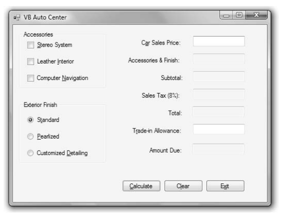 VB Auto Center Chapter 4 Visual Basic Create a project that determines