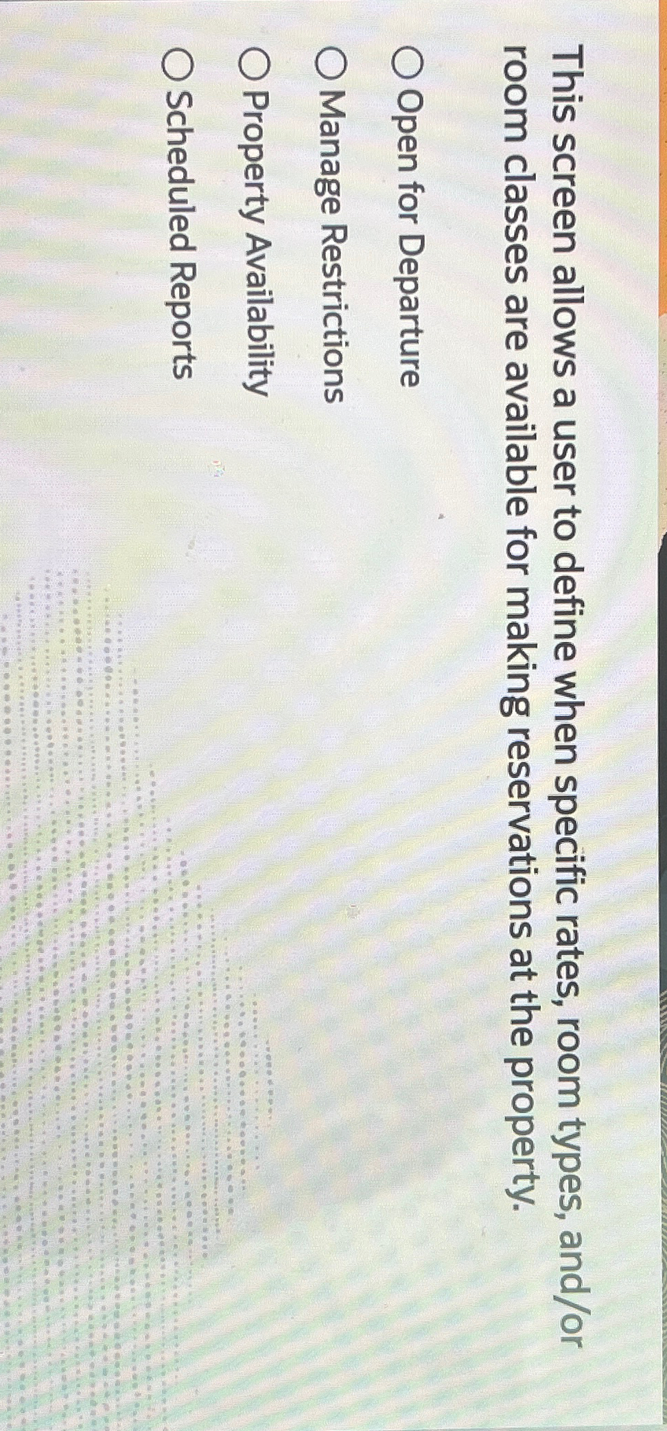  This screen allows a user to define when specific rates, room