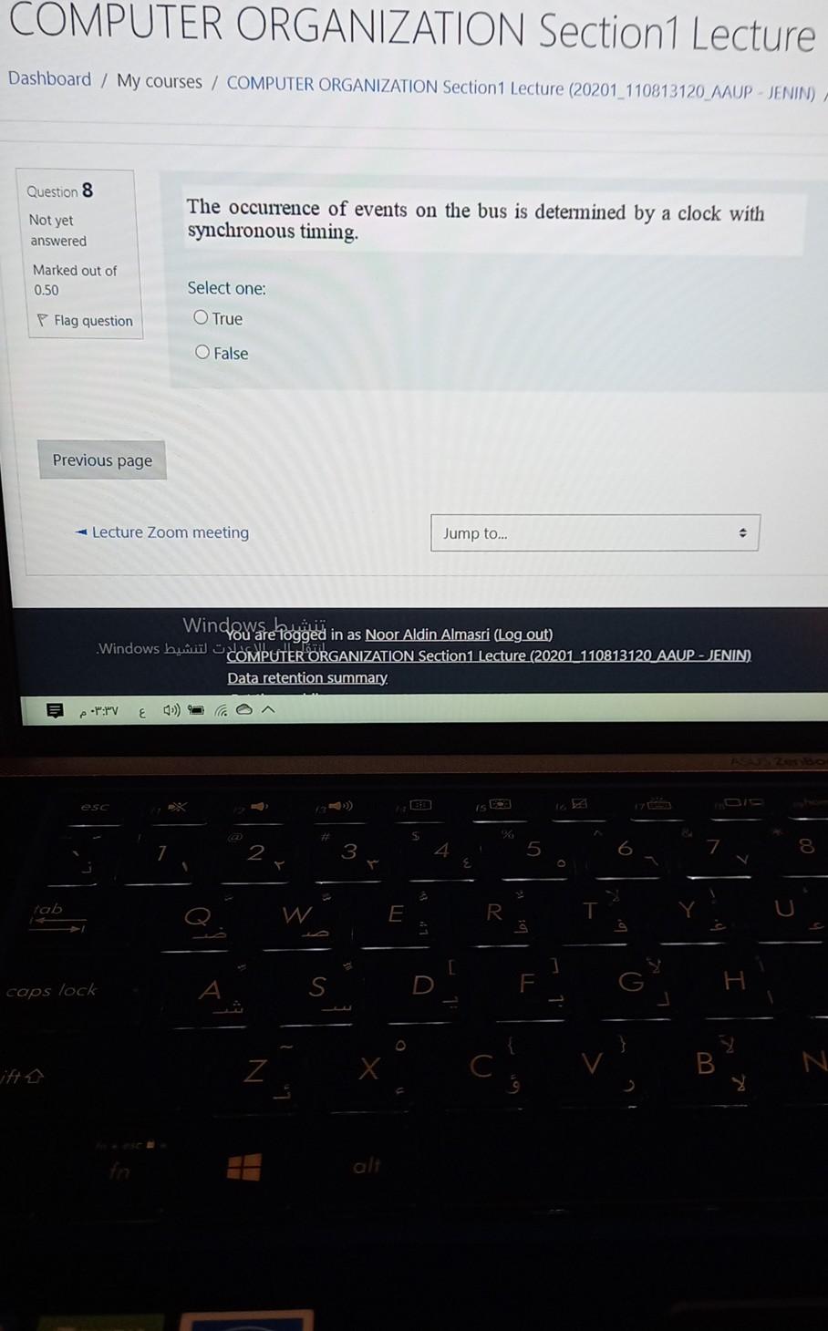  COMPUTER ORGANIZATION Section1 Lecture Dashboard / My courses / COMPUTER ORGANIZATION