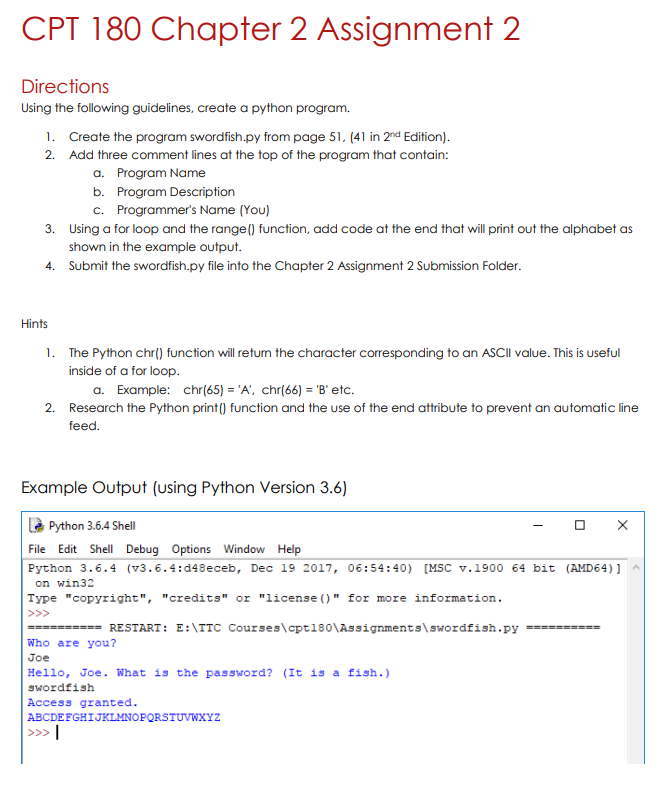 CPT 180 Chapter 2 Assignment 2 Directions Using the following guidelines,