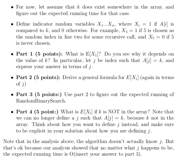 Following Problem: Input: a sorted array A of length n, and a