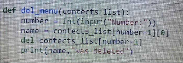 an error message if the user enters an invalid contect number. def