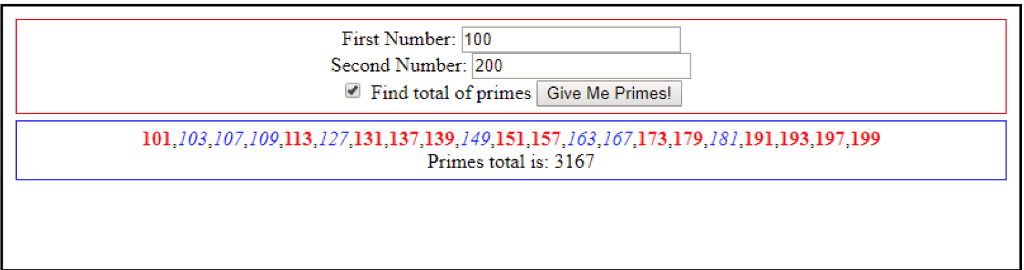 create the javascript for this picture First Number: 100 Second Number: 200