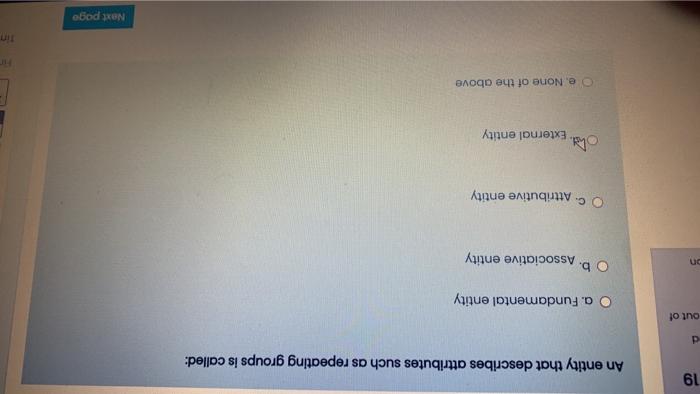  19 An entity that describes attributes such as repeating groups is