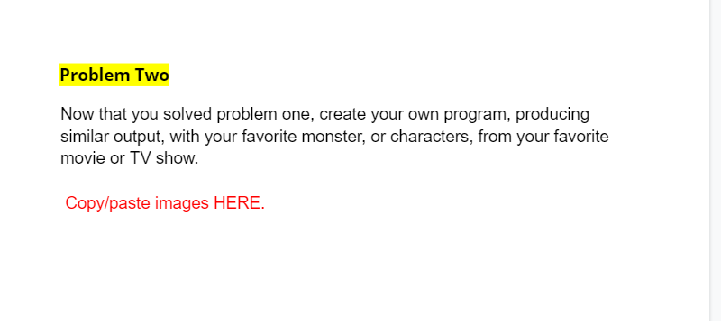 'missing code, ' A,B,C, or D, to produce the 'below' proper output.