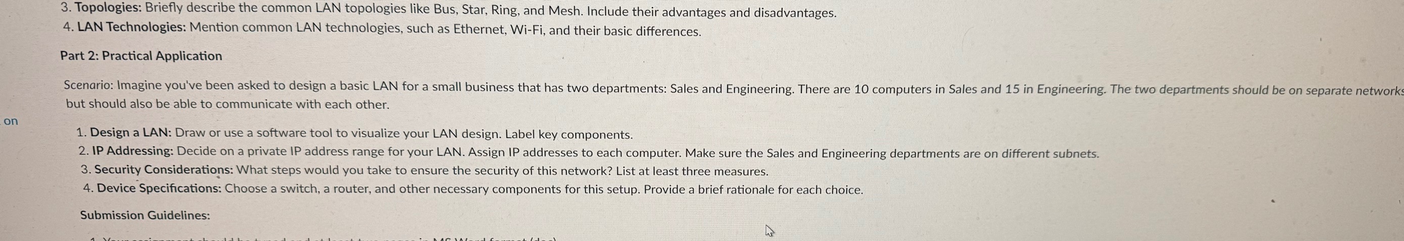  Part 2: Practical Application but should also be able to communicate