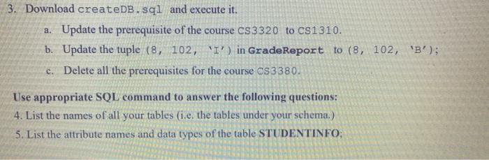 STUDENT cascade constraints; create table Student ( name varchar2 (30) not null,