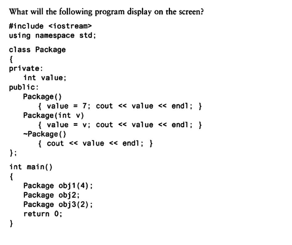  What will the following program display on the screen? #include =71;v=v