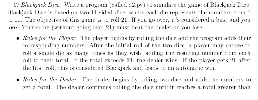 Write a Python 3.5 program to compute Blackjack game as shown, with