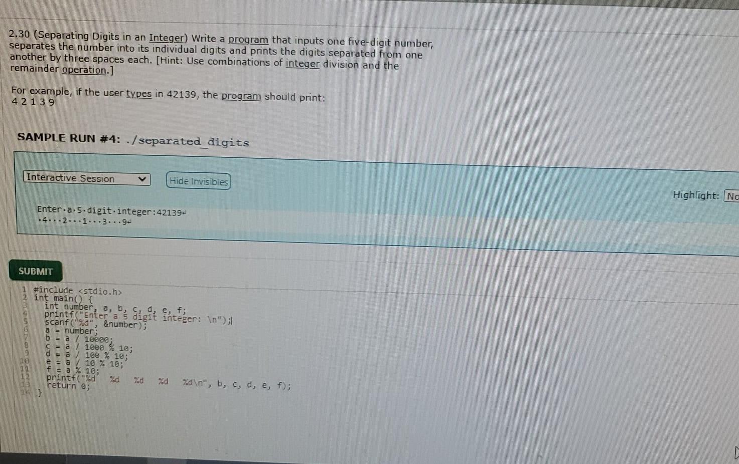  C programming please help me out to solve this problem 2.30