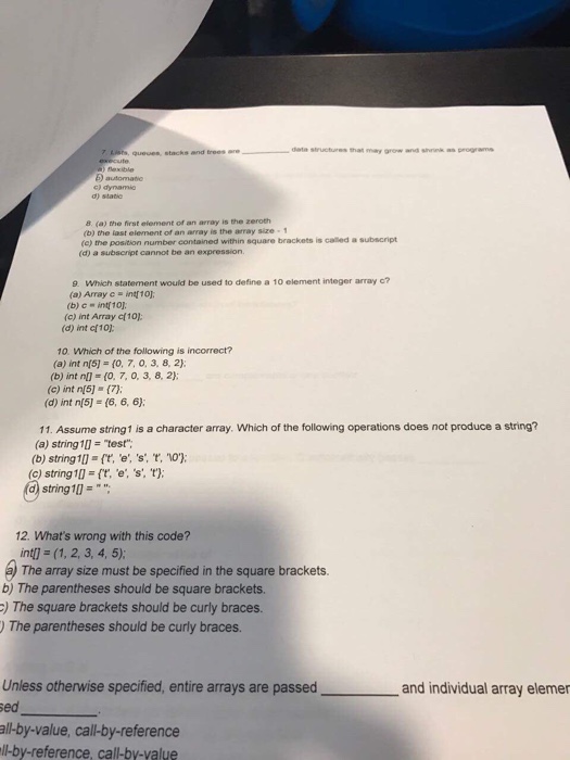  Lists, queues, stacks and trees are ____ data structures that may