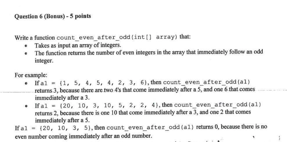 Program the following program using Java. Question 6 (Bonus)-5 points Write a