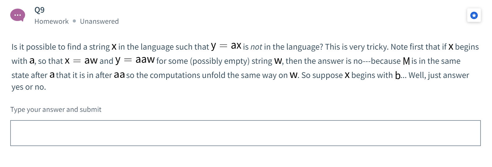 b b a b 124 13 od Q9 Homework Unanswered = Is