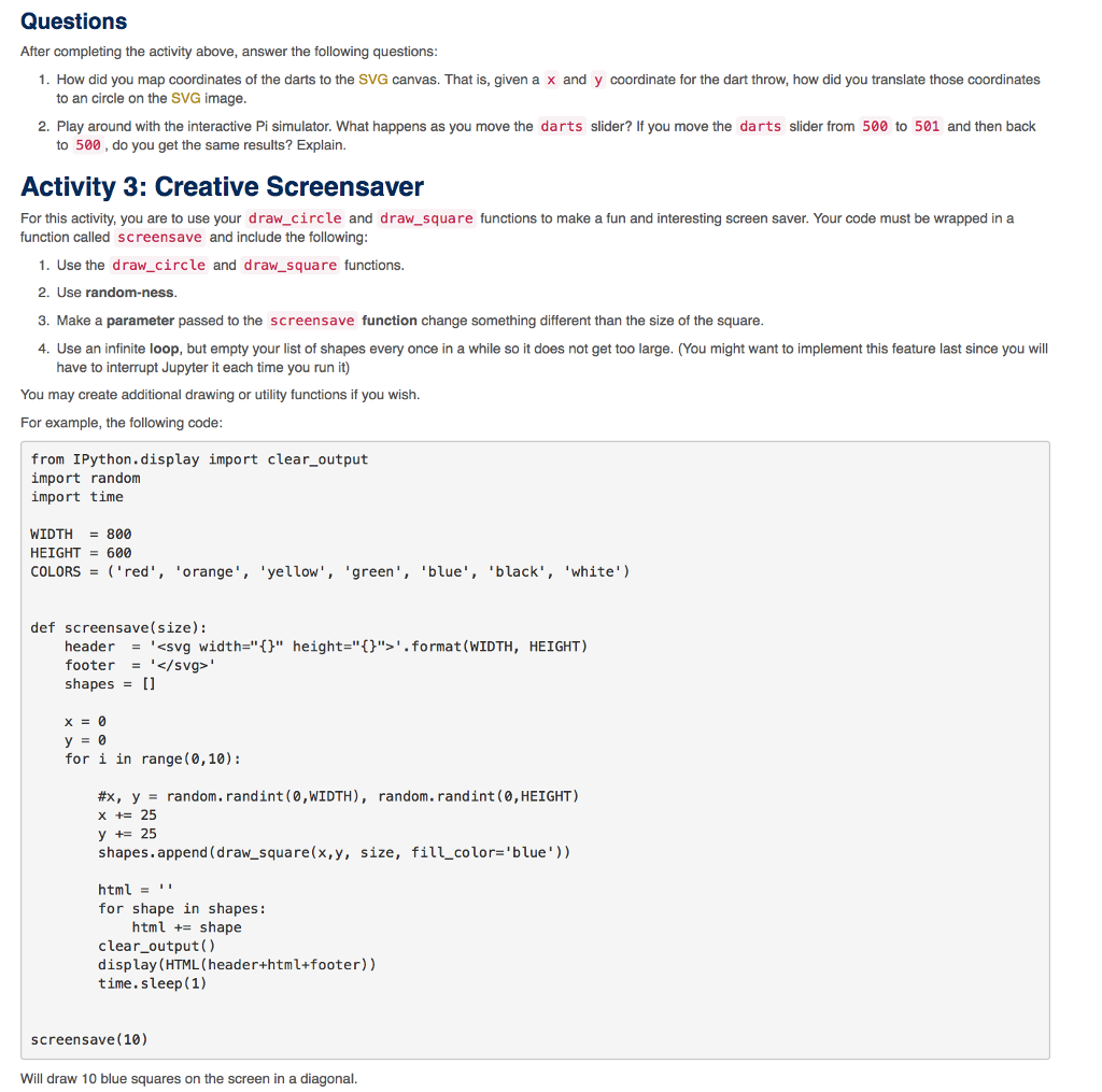 1. Please write the program in Python 3 code. (see attached activity