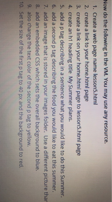  Create the instructions to do website Now do the following in