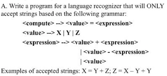 Write a program in HASKELL for a language recognizer that will only