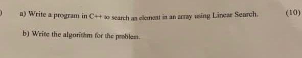  a) Write a program in Cht to search an element in