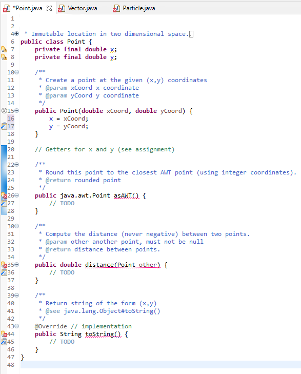 fields of type double. By immutable," we mean that the fields are