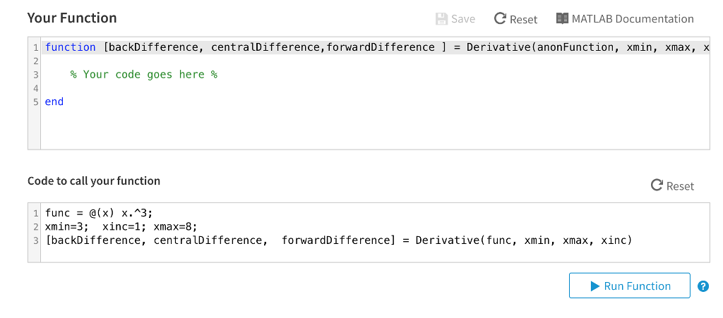 forward difference and backward diference approximation to a function within a given