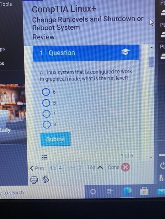  Tools PI IA CompTIA Linux+ Change Runlevels and Shutdown or Reboot