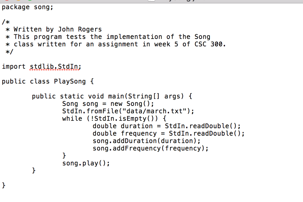 consisting of two sequences, one of durations and one offrequencies. Here is