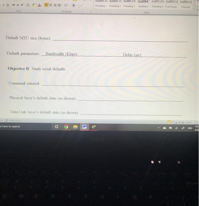 report o C Answer questions in the laboratory report. Part II: Learning