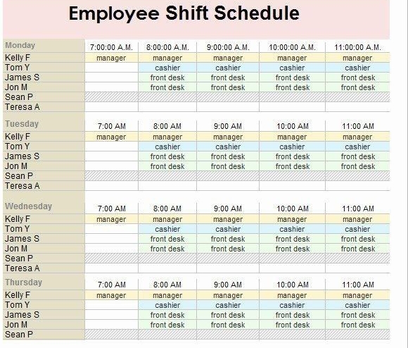  Explain how to solve Employee Shift Schedule \table[[Monday,7:00:00 A.M.,8:00:00 A.M.,9:00:00 A.M.,10:00:00
