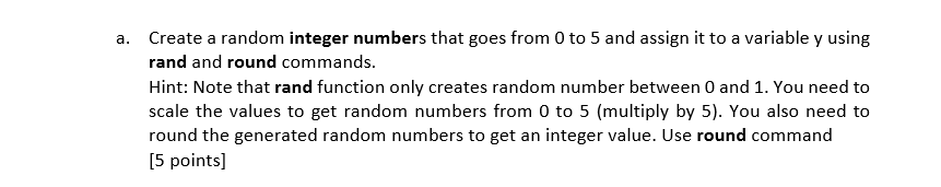 Create a random integer numbers that goes from 0 to 5