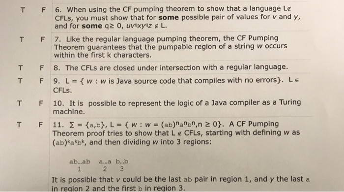  6. When using the CF pumping theorem to show that a