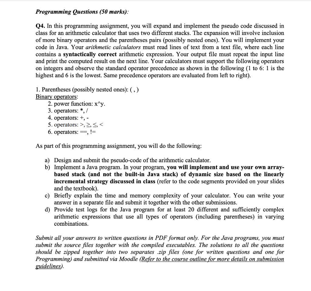  Programming Questions (50 marks): Q4. In this programming assignment, you will