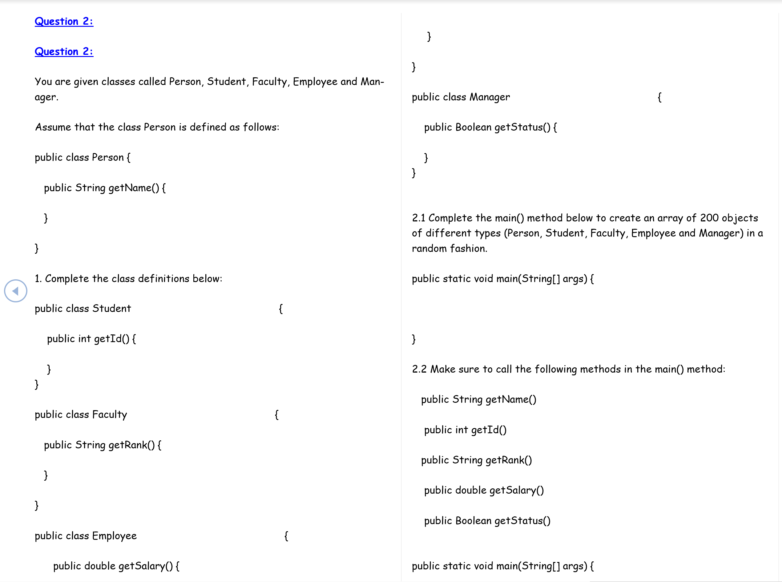 Question 1: Complete the Bank Account class below: public void setAcc_holder(String acc_holder)