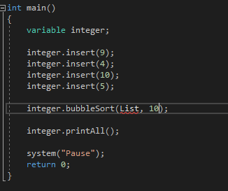 error for me. private: int arr[10]; int count; public: - variable() //