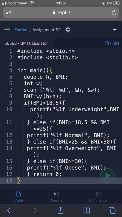 } Code Console Commands > T. Il Vodafone AL @ 6% 4