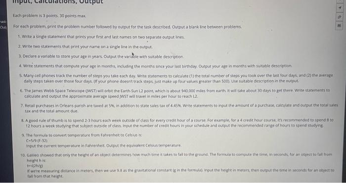 How do i do each one of these problems? ons, Each problem