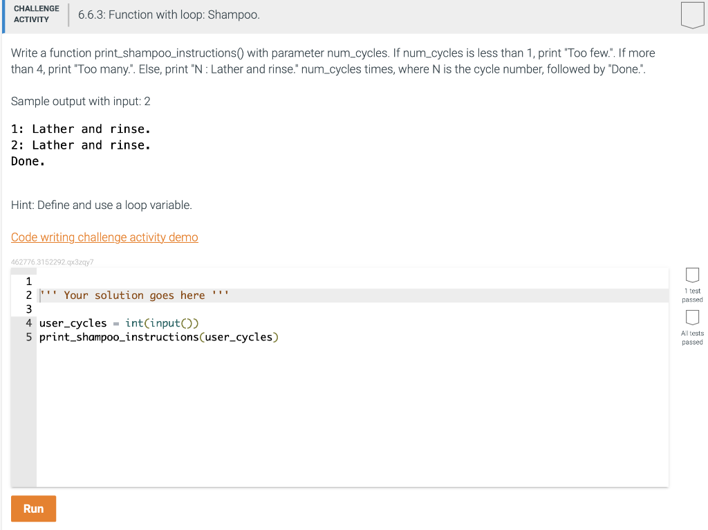 I need a working code for this: The previous code given by