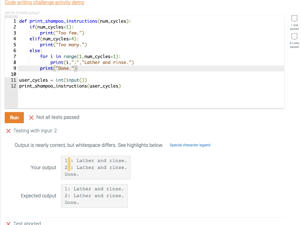Chegg does not work: Write a function print_shampoo_instructions 0 with parameter num_cycles.
