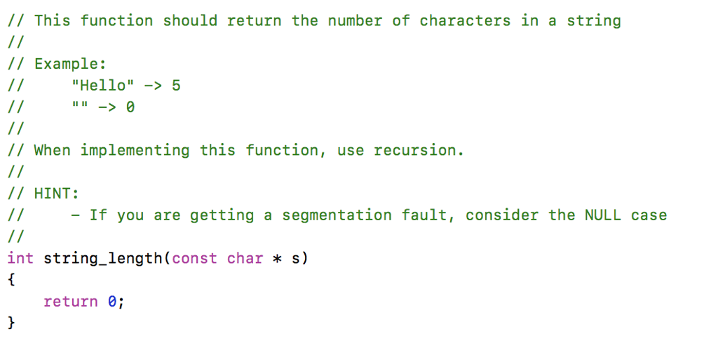 // This function should return the number of characters in a
