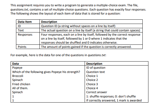 The following program must be written in C++. No pointers are allowed.