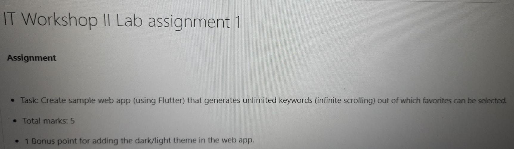  IT Workshop || Lab assignment 1 Assignment Task: Create sample web