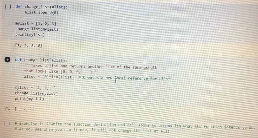  In Python, can you please answer the question under Exercise 1.