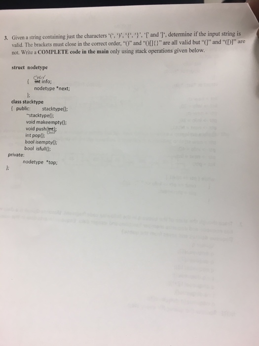  Data Structure Given a string containing just the characters '(', ')',