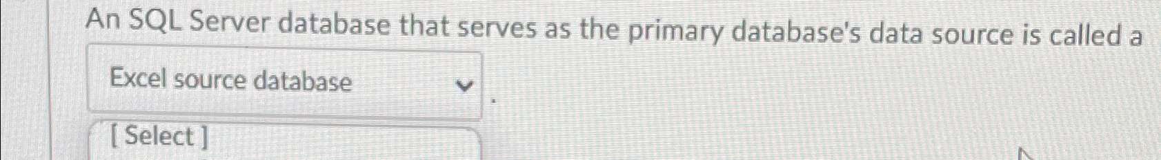  An SQL Server database that serves as the primary database's data